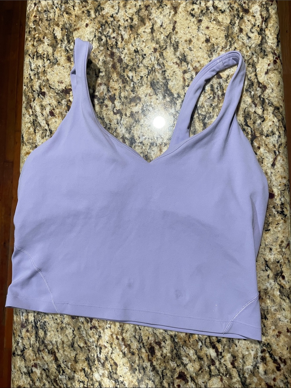 lululemon lilac athletic crop tank with subtle logo